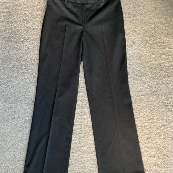AK Anne Klein Stretch Straight Leg Trousers ~ Size 8 ~ Charcoal ~ Office Attire - Picture 1 of 14